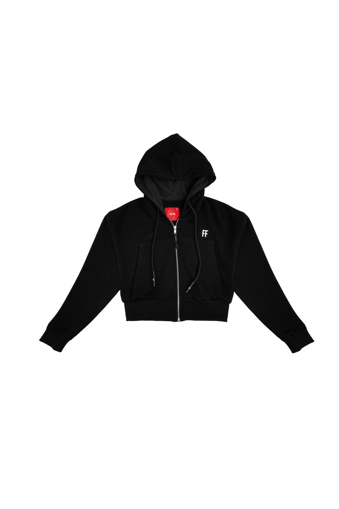 FF / Women Cropped Zip Up Hoodie